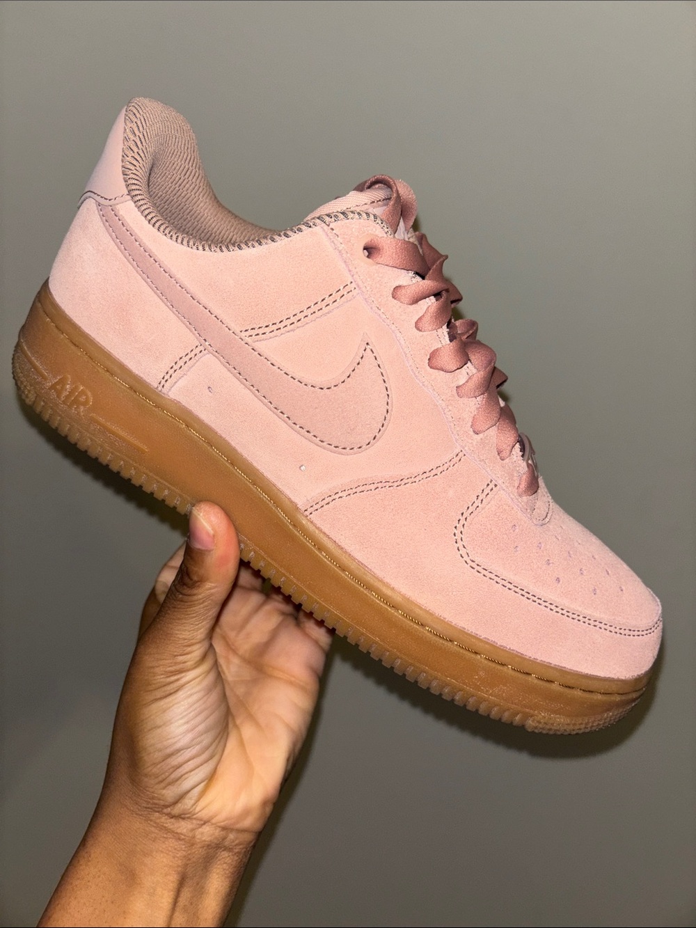 Nike Women's Pink Suede Low-Top Sneakers with Gum Sole